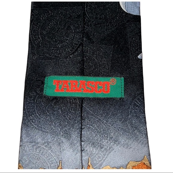 Vintage Tabasco ALIEN UFO Spaceman Sci-Fi Silk Neck Tie - Picture 5 of 7